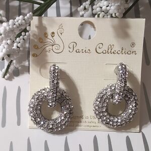 Paris Collection Sparkly Silver Earrings NWT